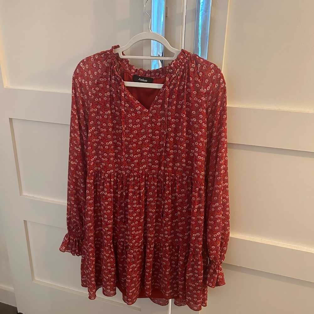 Aakaa red dress